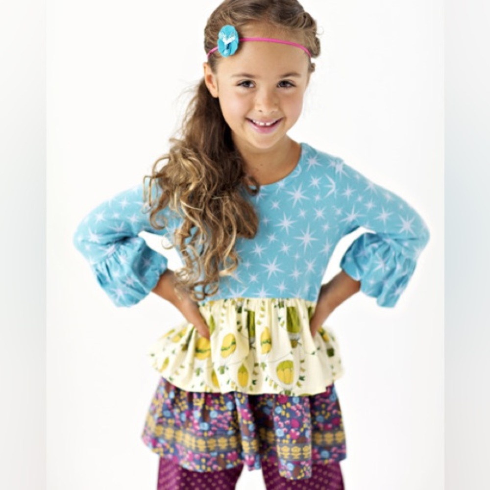 Matilda Jane Paint by Numbers Hot Air Balloon Floral Tiered Top Size 8